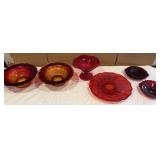 Vintage Red Glassware