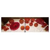 Misc. 'Moon & Stars' Amberina Glass Pieces