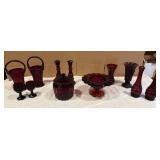 12+/- Vintage Ruby Red Glass Pieces