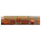 6+/- Vintage Amberina Glass Pieces
