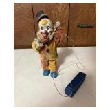 Vintage Tin 'Smoking Clown Toy Made in Japan