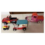 3 Vintage Tonka Toys, 1 Vintage Buddy L Toy