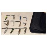 12+/- Bertram Cutlery Pocket Knives, Carry Case