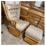 Vintage Glider Rocker w/ Matching Gliding Ottoman