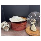 Wedding Wishes Vases, White Wedding Hat & Bride &