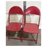 (2) Metal folding chairs