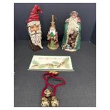 Ceramic Christmases figurines, bells &
