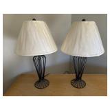Pair metal table lamps
