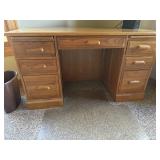 Oak 8 drawer desk