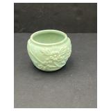Vtg pottery vase, floral design