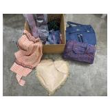 Purse, vtg clothes pin bag, apron, new ties misc