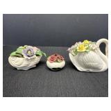 (1) Royal Doulton Swan & (2) Aynsley Floral
