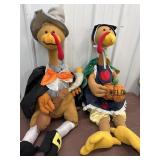 Mr. & Mrs. Sitting Turkeys 43in tall
