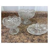 3 pc cut glassware