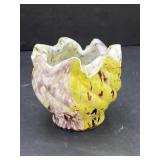 Hand blown Murano confetti glass vase, 4in tall