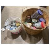 Bushel basket with hardware and hinges