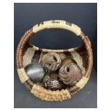 Multi weaved  basket w/ decorative balls