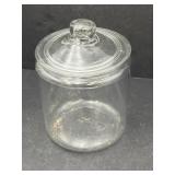 10in tall glass display/cookie jar w/lid