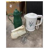Regal Poly Perk, Kamestein carafe, GE hand mixer