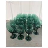 (23) Emerald Colored Stemware