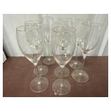 (8) Gold Rimmed Champagne Glasses