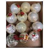 (8) Rose Gold Ornaments & 4 Satin String