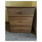 3 drawer pine wood file cabinet on casters