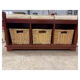 Bench with storage baskets