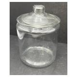 10in tall glass display/cookie jar w/lid
