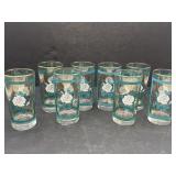 Set of 8 vtg Libbey Partytime glass tumblers.