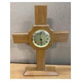 Wooden Cross Table Clock