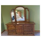 9 drawer dresser with trifold mirror