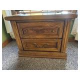 2 drawer night stand with wood carvings