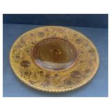 Tiara Amber Sandwich Glass serving platter