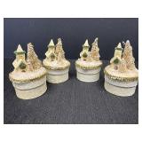 Vtg Paper Mache Christmas Candy Boxes