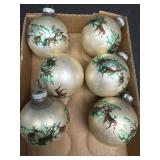 (6) Shiny Bright Deer Etched Ornaments