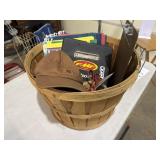 Bushel basket w/office supplies
