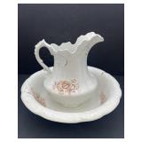Victor pitcher & basin set.  12in overall height &