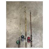 3 Fiberglass Fishing Pole w/ Cork Handles