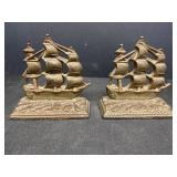 Cast iron Galleon Bookends