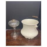Glass oil lamp base & chamber pot