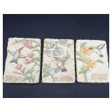 3 hummingbird wall plaques, 5 x 7in