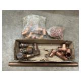Copper pipe fittings, screws, misc