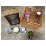 Mugs, Candle, Frog, Music Box, Glass Bottles,