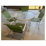 Glass top patio table & 4 chairs