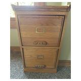 Oak 2 drawer file cabinet