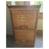 Oak 2 drawer file cabinet