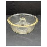 Vtg Glasbake 352 glass tube pan, molded feet