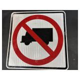 No Truck Metal Sign