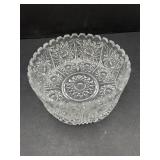 Cut crystal bowl.  8in diameter x 3in high